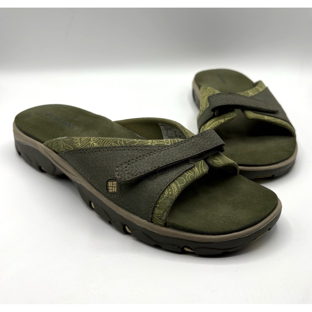 COLUMBIA Catalina Sandal Women's Size 8 Olive Hook & Loop‎ Slide On Shoe